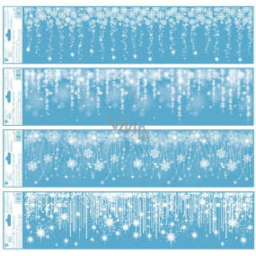 Okenní fólie bez lepidla pruh Padající záře s glitry 64 x 15 cm