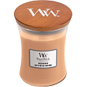 WoodWick Golden Milk - Zlaté mléko vonná svíčka s dřevěným knotem a víčkem sklo střední 275 g