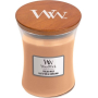 WoodWick Golden Milk - Zlaté mléko vonná svíčka s dřevěným knotem a víčkem sklo střední 275 g