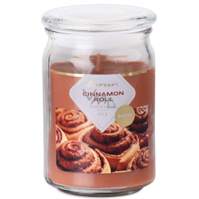 Emocio Cinnamon Roll - Skořicová rolka vonná svíčka sklo se skleněným víčkem 453 g 93 x 142 mm