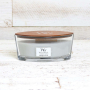 WoodWick Lavender & Cedar - Levandule a cedr vonná svíčka s dřevěným širokým knotem a víčkem sklo loď 453 g