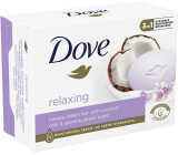 Dove Relaxing krémové toaletní mýdlo s kokosovým mlékem a s jasmínovými okvětními lístky 90 g