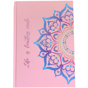 Albi Deník linkovaný růžový Mandala A5 15 x 21,5 cm
