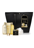 Baylis & Harding Mandarinka a Grapefruit mléko do koupele 300 ml + mycí gel 300 ml + toaletní mýdlo 150 g + tělové mléko 130 ml + mycí žínka + černá kabelka, kosmetická sada pro ženy