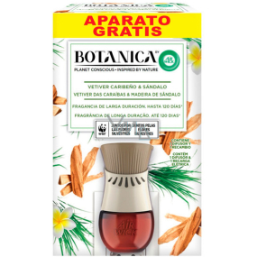 Air Wick Botanica Vetiver Caribeno & Sandalo - Karibský vetiver a santalové dřevo elektrický osvěžovač vzduchu komplet 19 ml