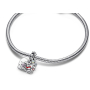 Charm Sterlingové stříbro 925 Disney Medvídek Pú a Prasátko - Není to o tom co máme, ale koho máme, 2v1 přívěsek srdce na náramek