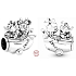 Charm Sterlingové stříbro 925 Disney dobrodružství s Mickey Mousem a Minnie. korálek na náramek cestování