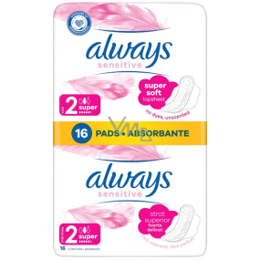 Always Sensitive Super soft intimní hygienické vložky 2 x 8 kusů