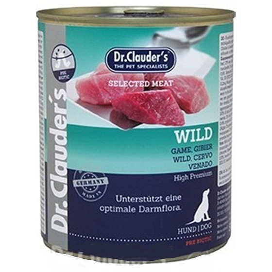Dr. Clauders Wild Zvěřina kompletní superprémiové krmivo 96% masa pro dospělé psy 800 g
