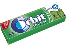 Wrigleys Orbit Spearmint žvýkačky bez cukru dražé 10 kusů 14 g