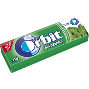 Wrigleys Orbit Spearmint žvýkačky bez cukru dražé 10 kusů 14 g