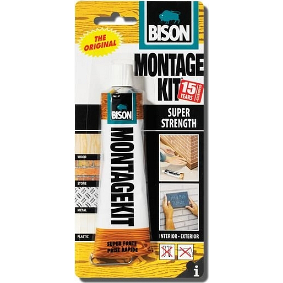 Bison Montagekit univerzální neoprénové montážní lepidlo umožňující kontaktní lepení super pevné 125 g