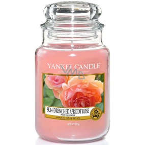 Yankee Candle Sun Drenched Apricot Rose - Vyšisovaná meruňková růže vonná svíčka Classic velká sklo 623 g