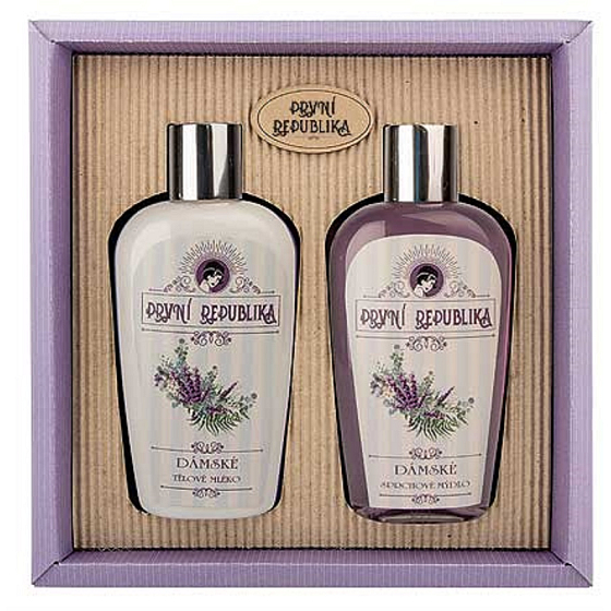 Bohemia Gifts První republika Levandule tělové mléko 200 ml + sprchový gel 200 ml, kosmetická sada