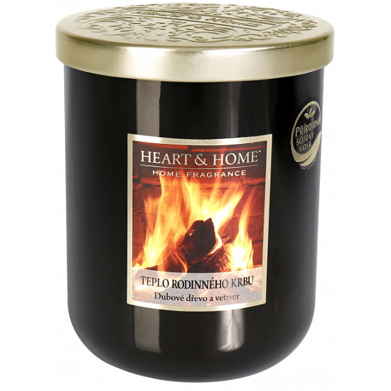 Heart & Home Teplo rodinného krbu Sojová vonná svíčka střední hoří až 30 hodin 115 g