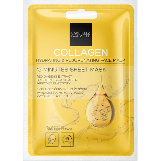 Gabriella Salvete 15 Minutes Sheet Mask Collagen hydratační textilní pleťová maska 1 kus