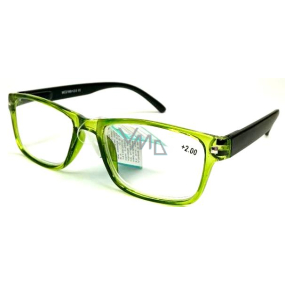 Berkeley Čtecí dioptrické brýle +3,0 plast průhledné zelené, černé stranice 1 kus MC2166
