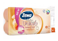 Zewa Deluxe Aqua Tube Cashmere Peach parfémovaný toaletní papír 150 útržků 3 vrstvý 8 kusů, rolička, kterou můžete spláchnout