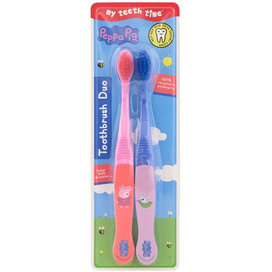 Peppa Pig Super Soft Bristles zubní kartáček pro děti 2 kusy