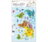 Samolepka na zeď mapa světa 24 x 42 cm