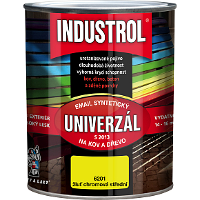 Industrol S2013 univerzál lesk vrchní barva na kov a dřevo, 6201 chromová žluť, 750 ml Industrol S2013 univerzál lesk vrchní barva na kov a dřevo, 6201 chromová žluť, 750 ml