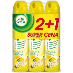 Air Wick Citron a Ženšen 4v1 osvěžovač vzduchu sprej 3 x 240 ml