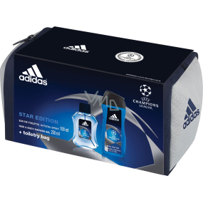 Adidas Champions League Star Edition toaletní voda 100 ml + sprchový gel 250 ml + etue, pro muže dárková sada