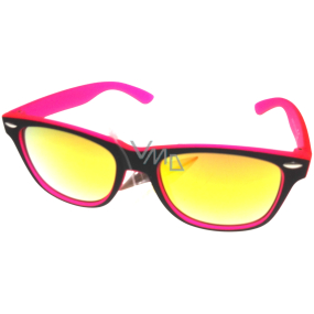 Dudes & Dudettes Sluneční brýle pro děti růžové žlutá skla JK4080