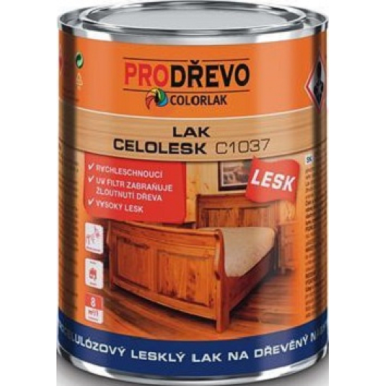 Colorlak Celolesk C1037 nitrocelulózový lesklý lak na dřevěný nábytek 0,35 l