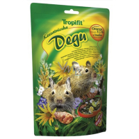 Tropifit Degu Plnohodnotné krmivo s doplňkem kůry a větvíček ovocných stomů pro osmáky 400 g, exp. 02/2026