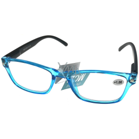 Berkeley Čtecí dioptrické brýle +2,0 plast průhledné modré, černé stranice 1 kus MC2166