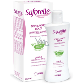 Saforelle Gel pro intimní hygienu jemná čisticí péče, utišuje a zklidňuje podráždění, bez mýdla 250 ml
