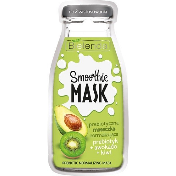 Bielenda Smoothie Mask Prebiotic Avokádo + kiwi normalizující pleťová maska 10 g