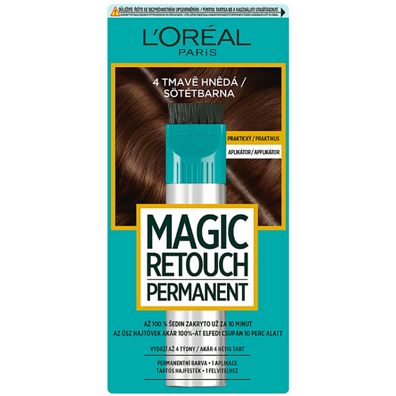 Loreal Paris Magic Retouch Permanent barva na odrosty 4 tmavě hnědá 45 ml