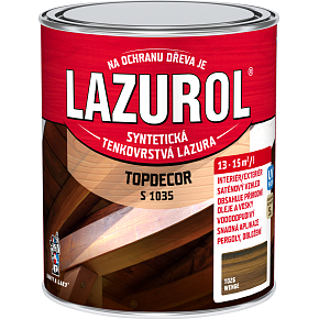 Lazurol Topdecor S1035 tenkovrstvá lazura na dřevo T026 wenge, 750 ml Lazurol Topdecor S1035 tenkovrstvá lazura na dřevo T026 wenge, 750 ml
