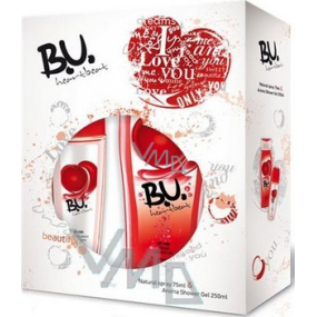 B.U. Heartbeat parfémovaný deodorant sklo 75 ml + sprchový gel 250 ml, pro ženy dárková sada