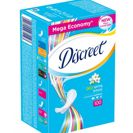 Discreet Deo Spring Breeze slipové intimní vložky pro každodenní použití 100 kusů