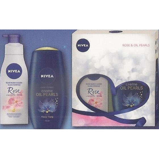 Nivea Body Rose tělové mléko 200 ml + sprchový gel 250 ml, kosmetická sada
