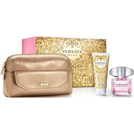 Versace Bright Crystal toaletní voda 90 ml + tělové mléko 100 ml + kabelka, dárková sada pro ženy