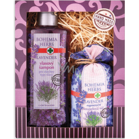 Bohemia Gifts Lavender šampon na vlasy 250 ml + sůl do koupele v plátěném sáčku 200 g, kosmetická sada