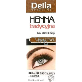 Delia Cosmetics Henna barva na obočí a řasy Hnědá 2 g