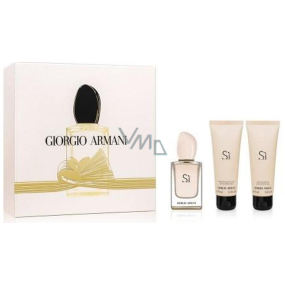 Giorgio Armani Sí Eau de Toilette toaletní voda pro ženy 50 ml + sprchový gel 75 ml + tělové mléko 75 ml, dárková sada