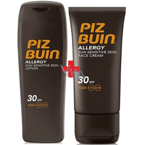Piz Buin Allergy SPF30 mléko na opalování 200 ml + SPF60 opalovací krém na obličej 50 ml, duopack