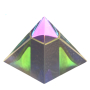 Křišťálové sklo Pyramida s barevným pokovem 40 mm