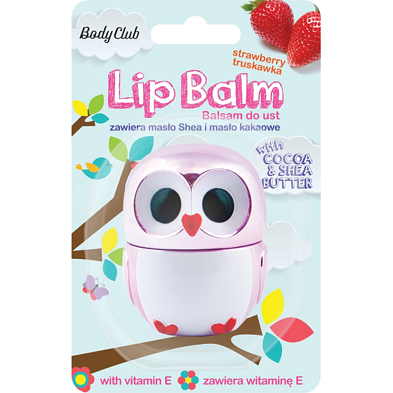 Body Club Sova Metallic Jahoda balzám na rty 3,5 g