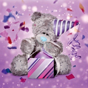 Me to You Přání do obálky 3D Medvěd s narozeninovým čepcem 15,7 cm × 15,7 cm