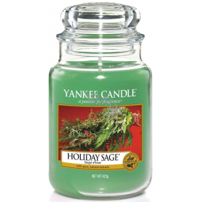Yankee Candle Holiday Sage Classic - Vánoční šalvěj vonná svíčka Classic velká sklo 623 g