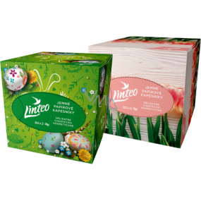 Linteo Soft & delicate papírové kapesníky 2 vrstvé 80 kusů Velikonoční bílé