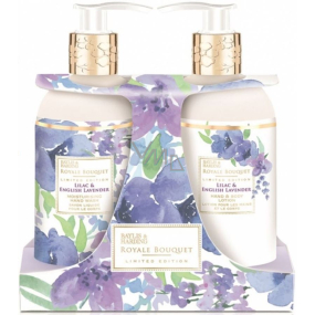 Baylis & Harding Šeřík a Anglická levandule tekuté mýdlo 300 ml + mléko na ruce 300 ml, kosmetická sada