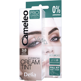Delia Cosmetics Cameleo Progreen krémová profesionální barva na obočí, bez amoniaku 4.0 Brown - hnědá 15 ml